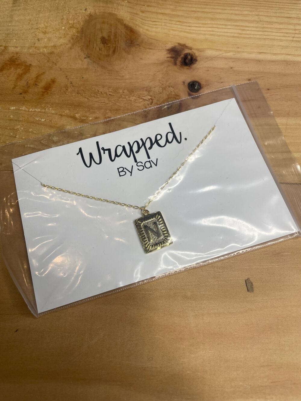 Letter N Initial Necklace